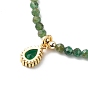 Collier pendentif en forme de larme de zircone cubique avec des chaînes de perles de pierres précieuses naturelles pour les femmes