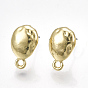 Alloy Stud Earring Findings, with Steel Pins, with Loop, Oval