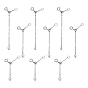 9Pcs 3 Styles Brass & Stainless Steel Ends with Chain, Heart