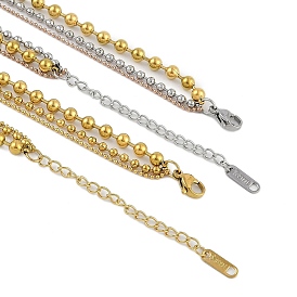 Stainless Steel Ball Chain Multi Layered Necklaces for Women