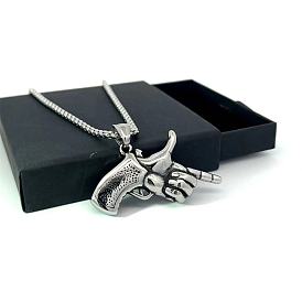 Мужские кулоны-пистолеты из нержавеющей стали в стиле хип-хоп для ночных клубов и повседневной носки