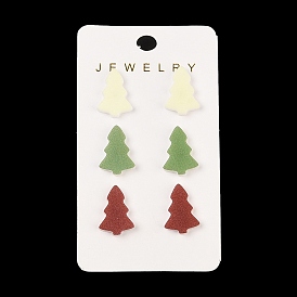 Christmas Theme Acrylic Stud Earrings for Women, with Steel Needle, Platinum