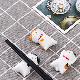 Porcelain Chopsticks Rests, Chopsticks Stands, Cat Shape