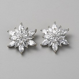 Латунь микро проложить кубические циркониевые кнопки, снежинка