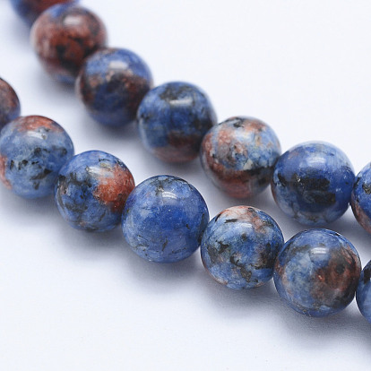 Natural Larvikite Beads Strands, Dyed, Round