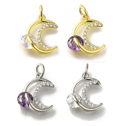 Лунная стойка с покрытием из латуни, микро-паве, подвеска из кубического циркония, с целью перехода в кольце, со стеклянными стразами, без свинца и без кадмия, долговечный