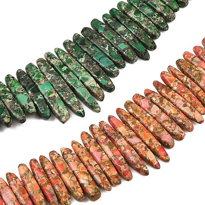 Синтетические градуированные бусины из императорской яшмы, окрашенные, самородки, Топ пробуренной