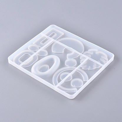 Mixed Shape Pendant & Links Silicone Molds, Resin Casting Molds, For DIY UV Resin, Epoxy Resin Earring Jewelry Making