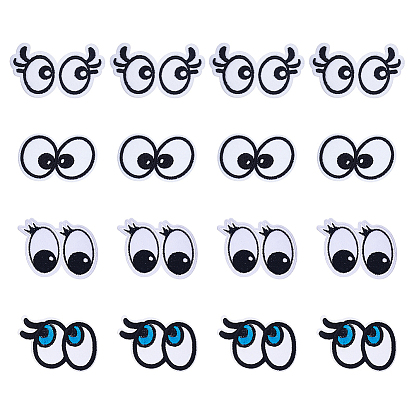 32 шт. 4 стили тканевые заплатки для пришивания и термонаклеивания, аппликация, значки, для одежды, платье, шляпа, джинсы, украшения своими руками, глаз