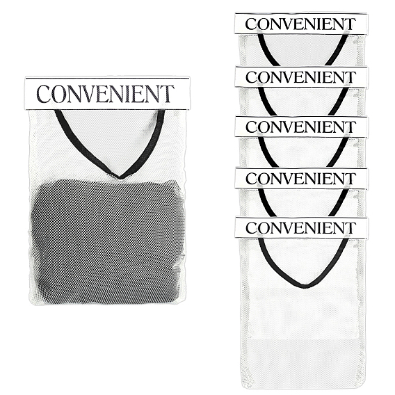 Polyester Sticky Wall Mount Mesh Plastic Bag, Net Bag Dispenser, Rectangle