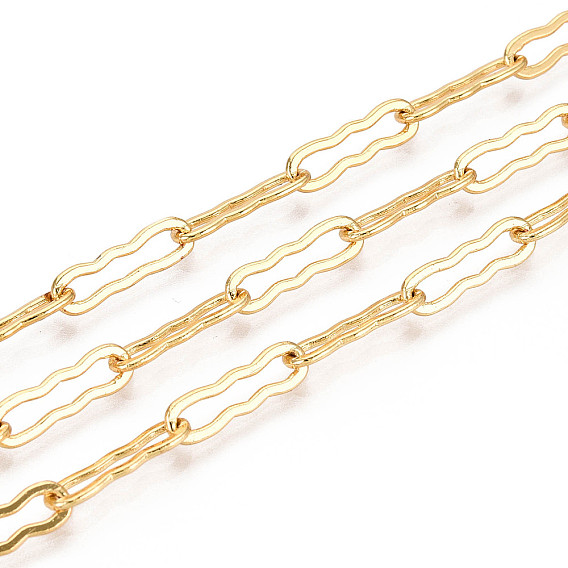 Латунные волнистые прямоугольные звенья цепи, пайки, с катушкой