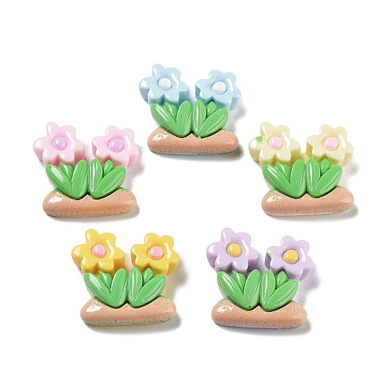 Непрозрачные кабошоны из смолы, цветок