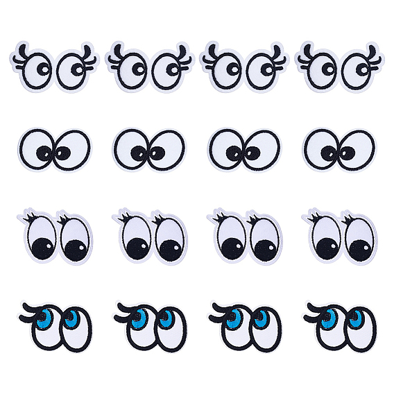 32 шт. 4 стили тканевые заплатки для пришивания и термонаклеивания, аппликация, значки, для одежды, платье, шляпа, джинсы, украшения своими руками, глаз