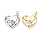 Латунные подвески, без кадмия и без свинца, сердце с крестом, с целью перехода в кольце