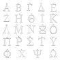 24 Buchstaben 304 Edelstahl-Anhänger, griechisches Alphabet