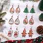 Рождественские деревянные серьги-подвески с принтом, с 304 крючками для сережек из нержавеющей стали и стеклянными бусинами, разнообразные, платина