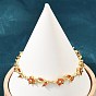 Bracelets en laiton pavé de zirconiums cubiques à maillons en forme de fleur pour femmes, crémaillère plaquage, plaqué longue durée, sans cadmium et sans plomb, réel 18 k plaqué or