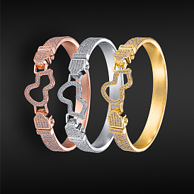 18k bracelet en diamant creux plaqué or rose pour couples, accessoires de mode