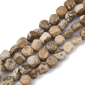 Natural Picture Jasper Beads Strands, Nuggets, Tumbled Stone