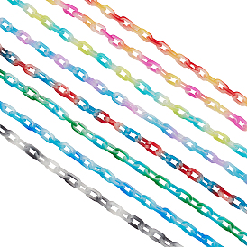 Zweifarbige sprühlackierte handgefertigte transparente Acrylkabelketten, Gummi-Stil, für Geldbeutelriemensackkette