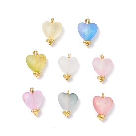 8 шт прозрачные акриловые подвески, с медными петлями, сердце прелести