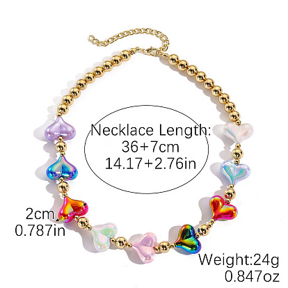 Ожерелья из пластика, полимерной глины, смолы и искусственного жемчуга с застежками из сплава для женщин., золотые