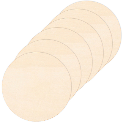 6шт. необработанной древесной щепы, плоско-круглые