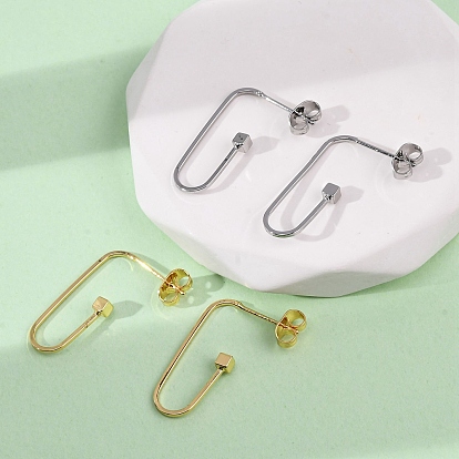 Кубические серьги-гвоздики из латуни