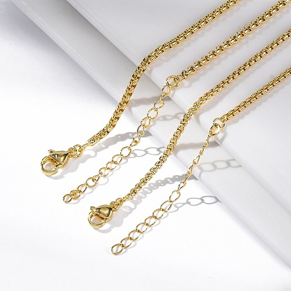 Стойка плакировка латунные ожерелья из цепочки для женщин, долговечный, без свинца и без кадмия