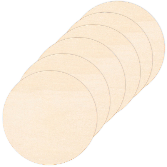 6шт. необработанной древесной щепы, плоско-круглые