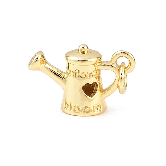 Brass Pendants, Watering Pot, Long-Lasting Plated, Lead Free & Cadmium Free, Rack Plating, with Jump Ring