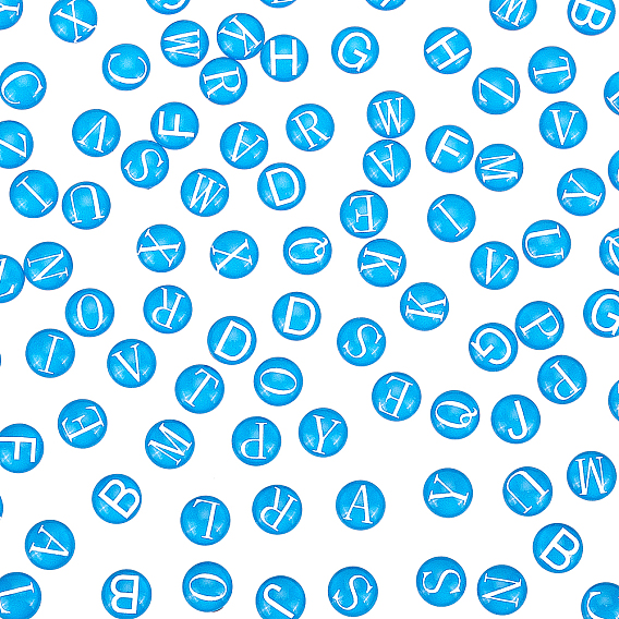 Кабошоны из стекла, полукруглый / купол с алфавитом, для изготовления ювелирных изделий