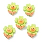Opaque Resin Cabochons, for DIY Accessories, Flower with Duck