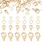 16Pcs 2 Styles Brass Lobster Claw Clasps, Long-Lasting Plated, Nickel Free, with 32Pcs Jump Ring