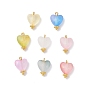 8 шт прозрачные акриловые подвески, с медными петлями, сердце прелести
