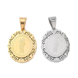 316 хирургические подвески из нержавеющей стали со стразами, овал со святой иудой