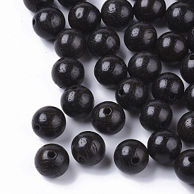 Natural Wood Beads, Waxed Wooden Beads, Dyed, Round
