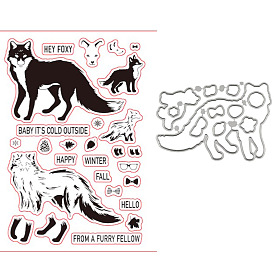 Fox Clear Silicone Stamps, for DIY Scrapbooking, Photo Album Decorative, Cards Making