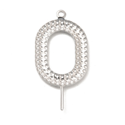 Placage ionique (ip) 304 pendentifs en acier inoxydable, charme ovale