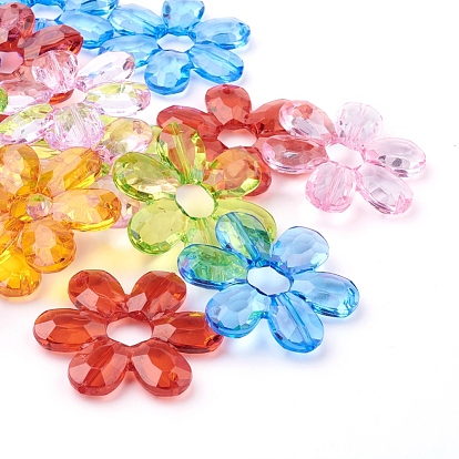 Flower Transparent Acrylic Links, Also Use as Beads