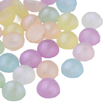 Acrylic Cabochons, with Glitter Powder, Half Round