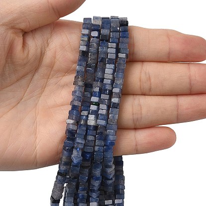 Природные голубые авантюрин бисером пряди, квадратный, окрашенная и подогревом