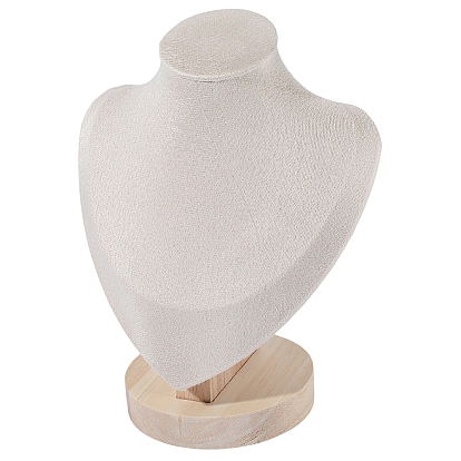 Подставки для ожерелий в форме бюста из бука, покрытые бархатом, основание из сосны