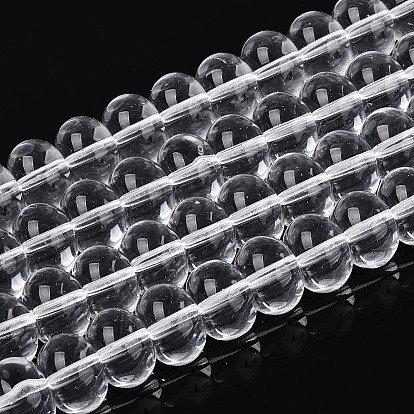 Transparent Glass Beads Strands, Rondelle