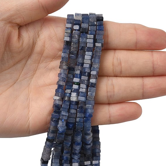 Природные голубые авантюрин бисером пряди, квадратный, окрашенная и подогревом