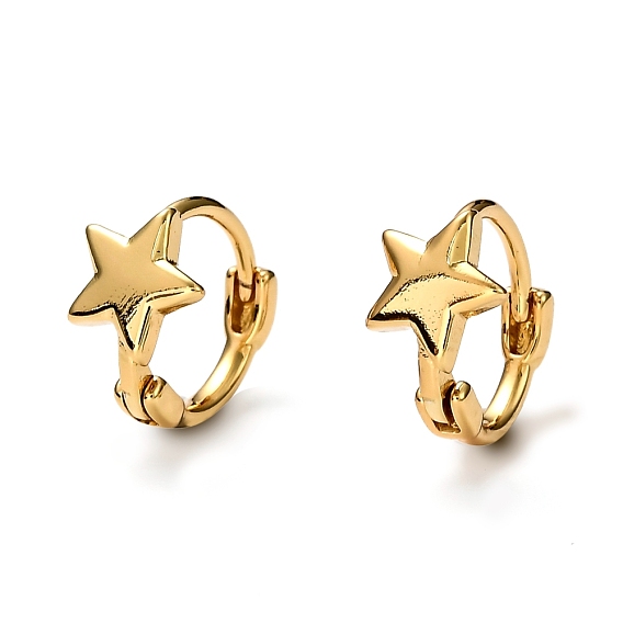 Латунные английском замке Серьги-кольца, звонить звездочкой