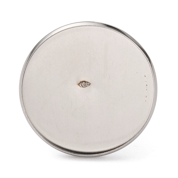 Adjustable 304 Stainless Steel Finger Rings Components, Pad Ring Base Findings, Flat Round