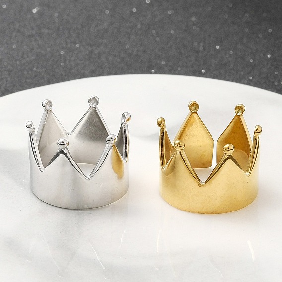 Ионное покрытие (ip) 304 открытая манжета из нержавеющей стали для женщин, корона