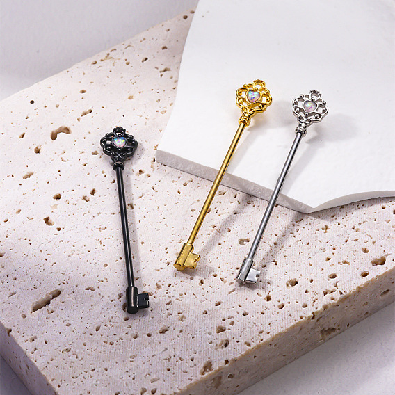 Серьги-гвоздики с латунным паве из синтетического опала, с 316 l хирургическими штифтами из нержавеющей стали
