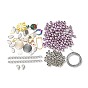 DIY Schmuckherstellung Finding Kit, inklusive Stahldraht, Acryl runde Perlen, Perlen, Verschlüsse und Endketten aus Edelstahl, gemischte Form Anhänger